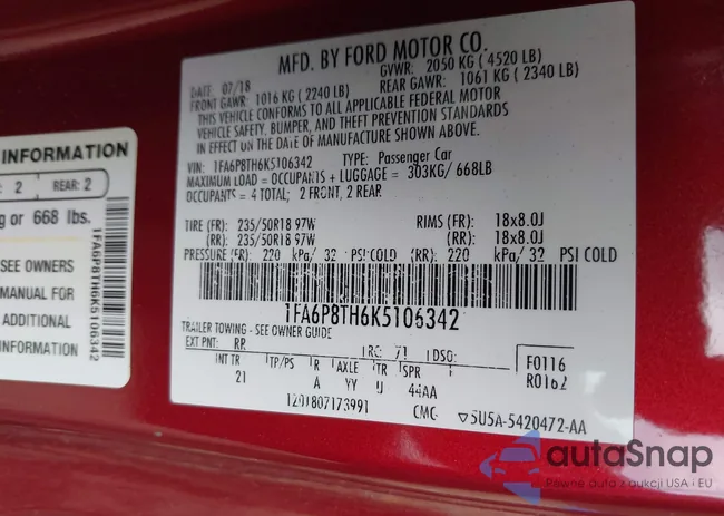 1FA6P8TH6K5106342: 42110266