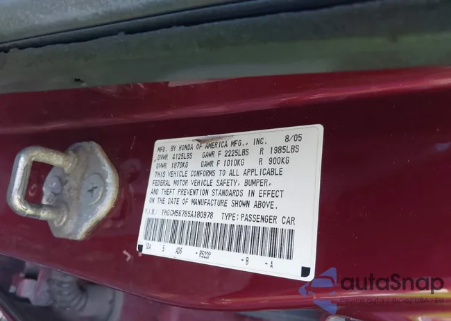 1HGCM56785A180978: 42110320