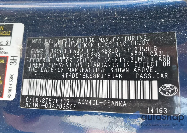 4T4BE46K98R015046: 42110548