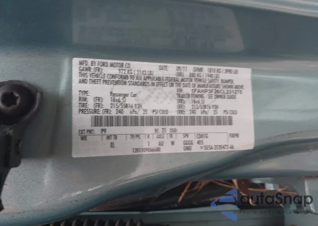 1FAHP3F26CL231275: 42111718