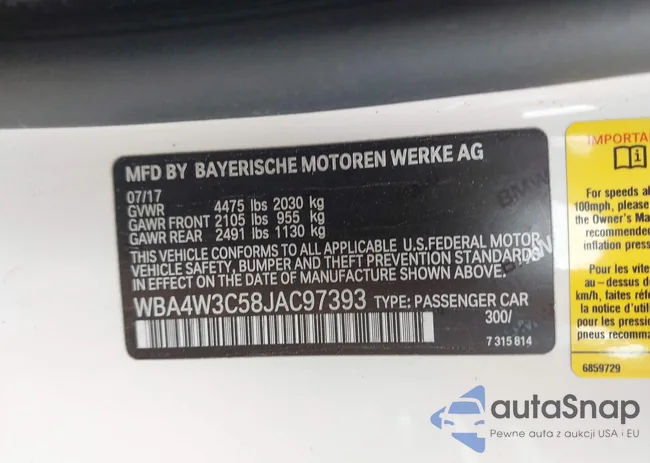 WBA4W3C58JAC97393: 42111362