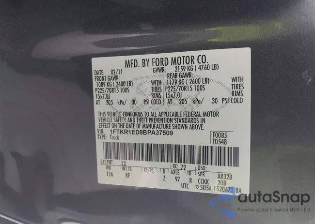 1FTKR1ED9BPA37509: 42111393