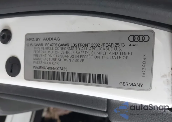 WAUENAF4XHN002423: 42112583