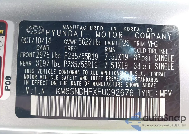 KM8SNDHFXFU092676: 42112717