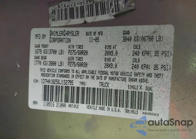 1D7HA18256J152795: 42112808