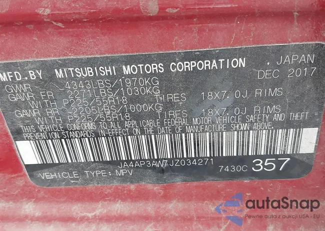 JA4AP3AW7JZ034271: 42112817