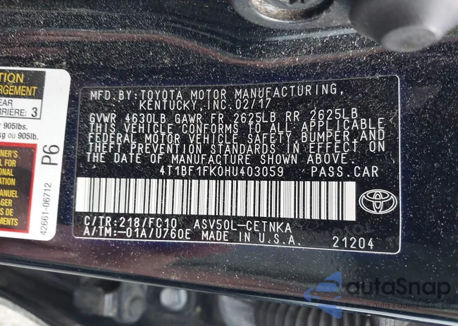 4T1BF1FK0HU403059: 42112842