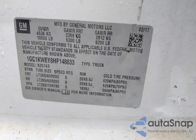 1GC1KWEY8HF148633: 42112861