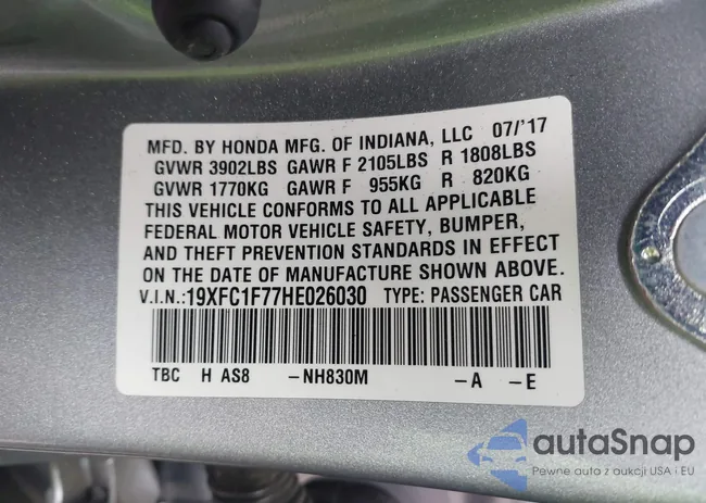 19XFC1F77HE026030: 42112898