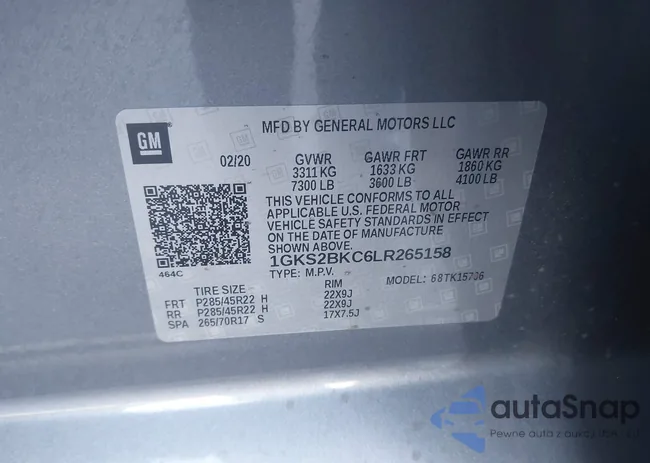 1GKS2BKC6LR265158: 42113059