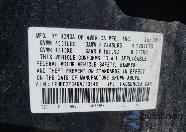 19UDE2F34GA013646: 42113642