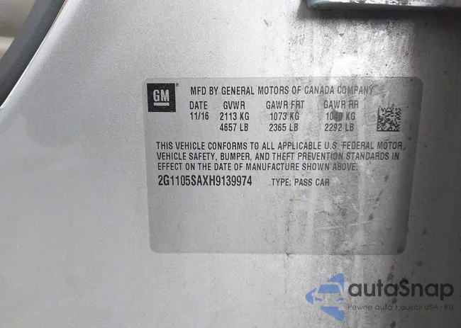 2G1105SAXH9139974: 42113699