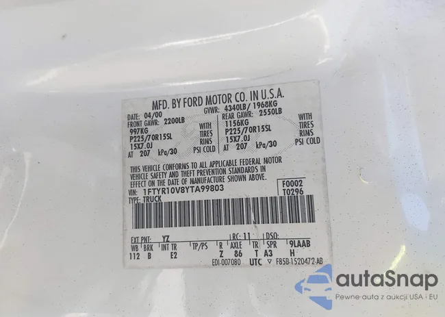 1FTYR10V8YTA99803: 42113776