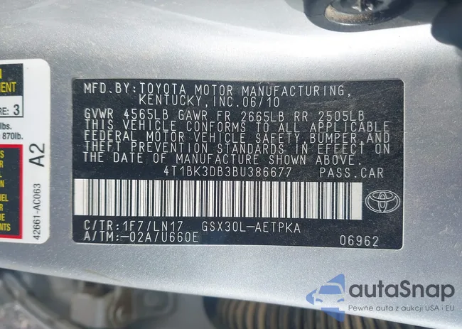 4T1BK3DB3BU386677: 42114158