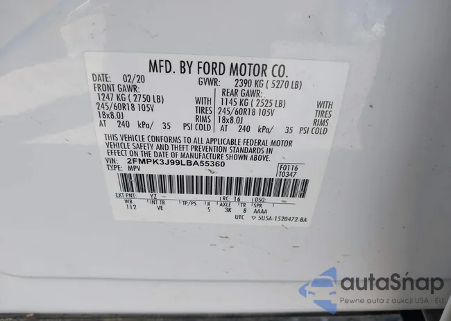 2FMPK3J99LBA55360: 42113175