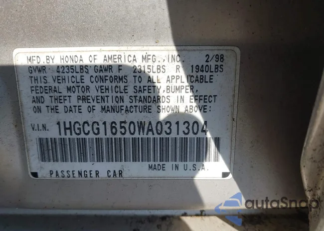 1HGCG1650WA031304: 42113208