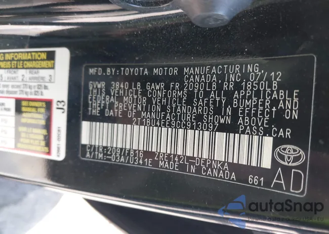 2T1BU4EE9CC913097: 42113336