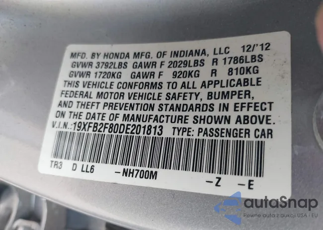 19XFB2F80DE201813: 42114880