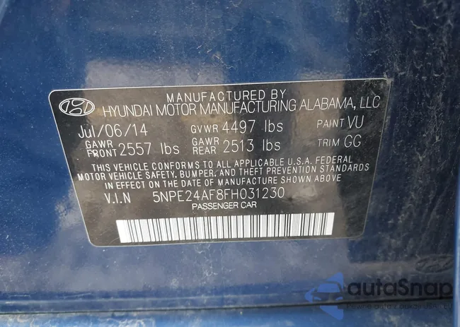 5NPE24AF8FH031230: 42115073