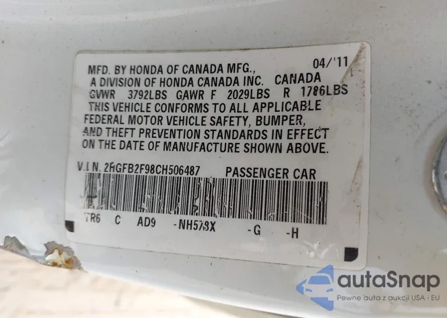 2HGFB2F98CH506487: 42114298