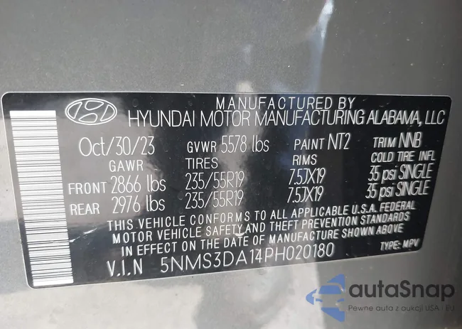 5NMS3DA14PH020180: 42114403