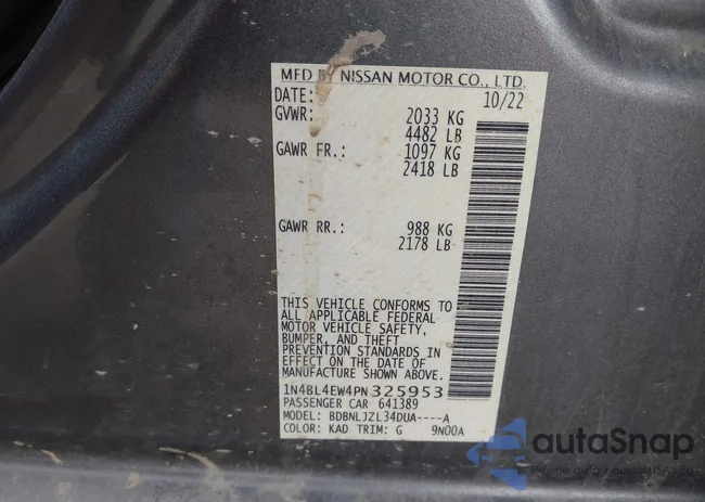 1N4BL4EW4PN325953: 42114453