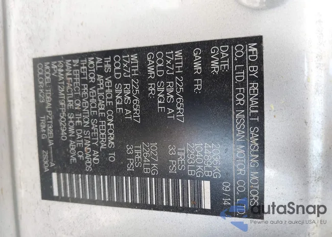 KNMAT2MT9FP502940: 42114456