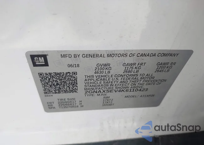 2GNAXSEV4K6110423: 42114465