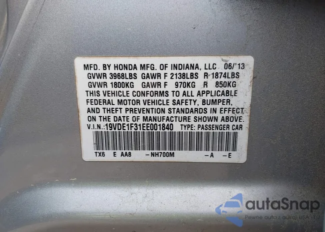 19VDE1F31EE001840: 42115912