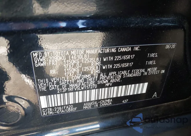 2T3P1RFV5LW117270: 42115983