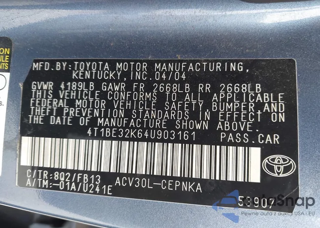 4T1BE32K64U903161: 42115183