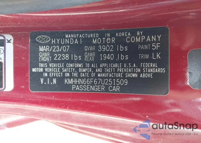 KMHHN66F67U251509: 42115300