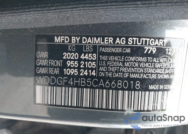 WDDGF4HB5CA668018: 42115482