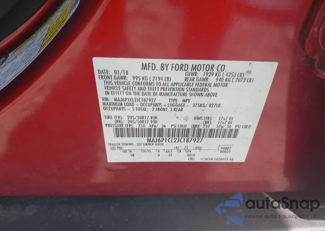 MAJ6P1CL2JC187927: 42117025