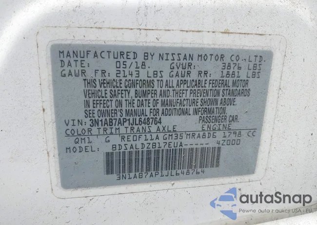 3N1AB7AP1JL648764: 42117113