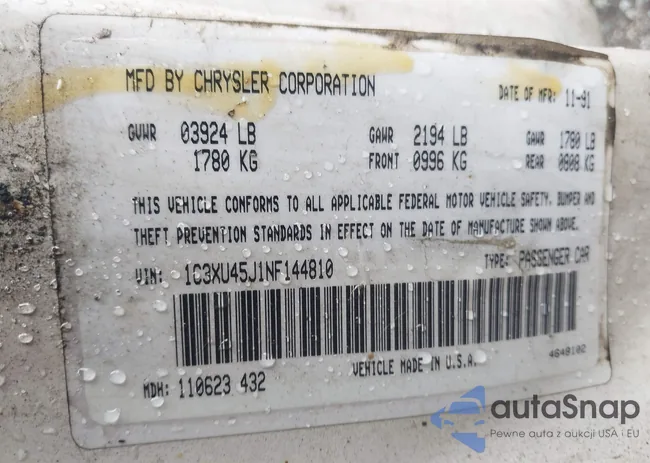 1C3XU45J1NF144810: 42117156