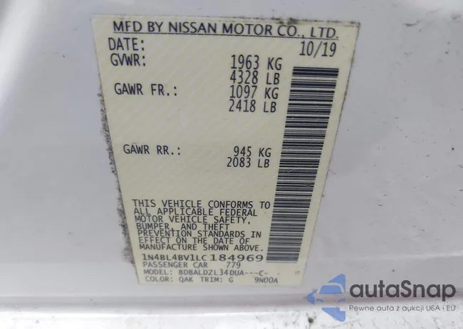 1N4BL4BV1LC184969: 42116326