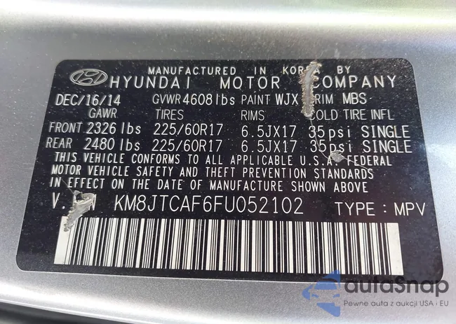 KM8JTCAF6FU052102: 42116352