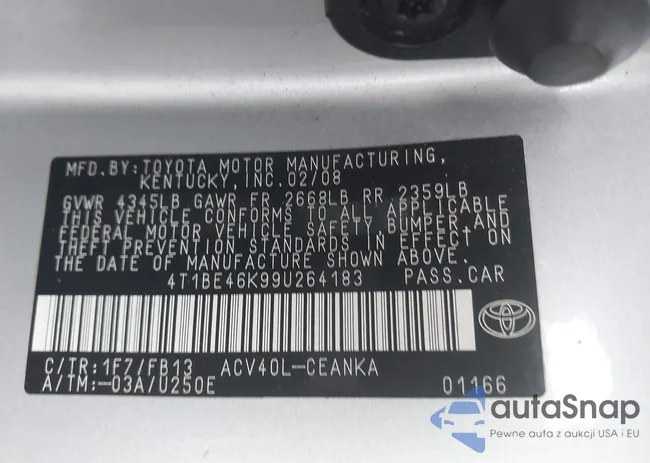 4T1BE46K99U264183: 42116440