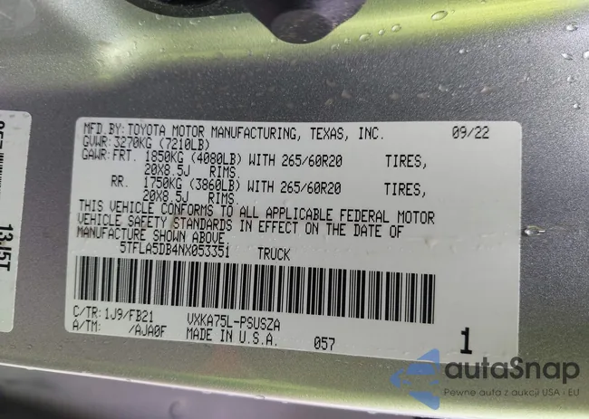 5TFLA5DB4NX053351: 42116507