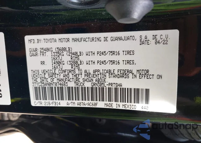 3TYCZ5AN0NT074683: 42117875