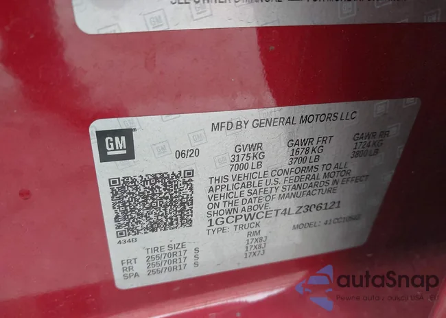 1GCPWCET4LZ306121: 42117998