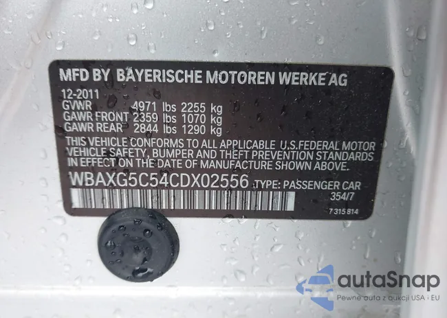 WBAXG5C54CDX02556: 42118060