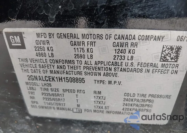 2GNALCEK1H1508895: 42117180