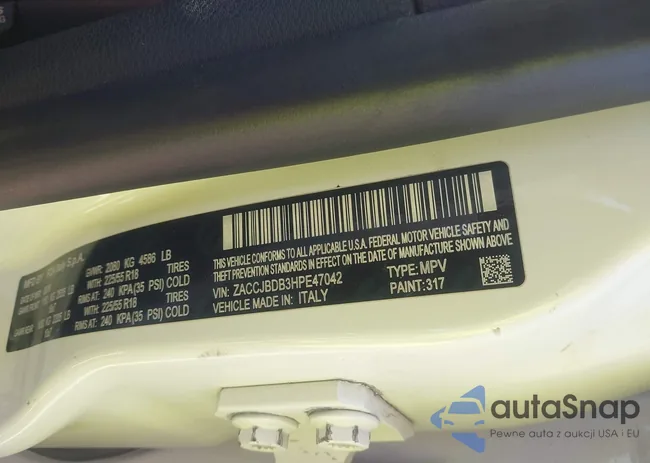 ZACCJBDB3HPE47042: 42117357