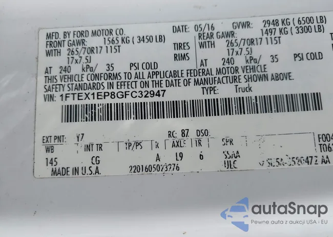 1FTEX1EP8GFC32947: 42117492