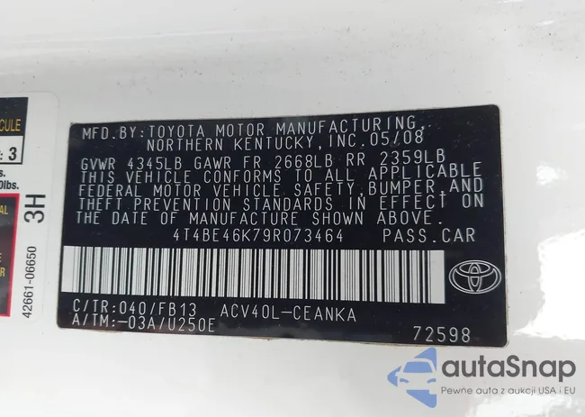 4T4BE46K79R073464: 42118780