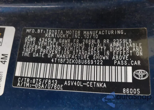 4T1BF3EK0BU669122: 42118791