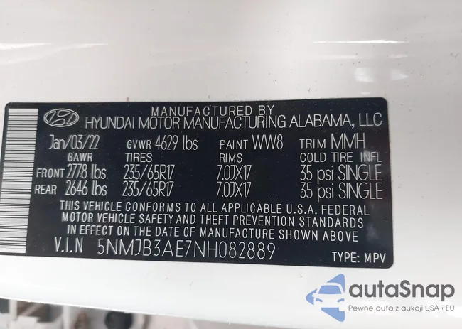 5NMJB3AE7NH082889: 42118815