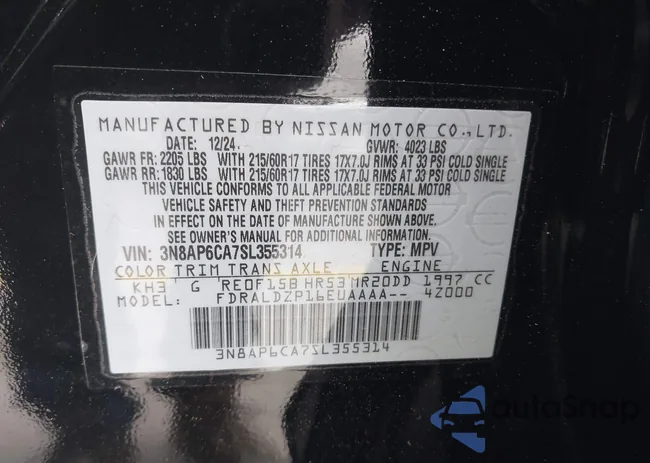 3N8AP6CA7SL355314: 42118884